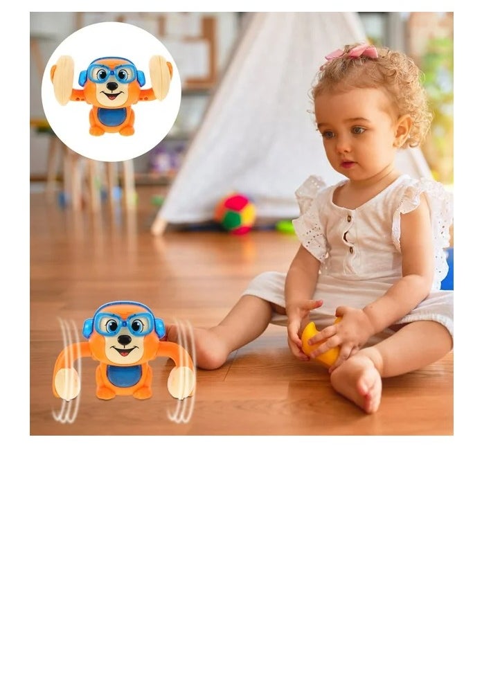 MUMS PLANET Dancing Monkey Toy with Voice/Touch Sensor, Rolling & Spinning Monkey Doll Toy, Light & Sound Effect Toys for Toddler, Voice Controlled Banana Sensored Monkey, Durable ABS Plastic - WITH BATTERY  - Image 4