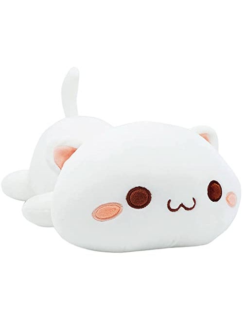 Onsoyours Onsoyours Cute Kitten Plush Toy Stuffed Animal Pet Kitty Soft Anime Cat Plush Pillow for Kids (White A  12"") 