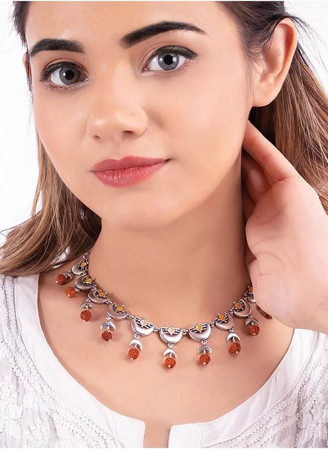 فويلا Aham Brahmasmi Rudraksha Beads Adorned Necklace