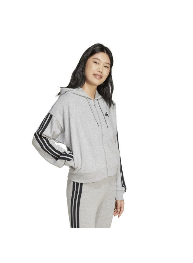 adidas Originals essentials 3-stripes french terry full zip women hooded track top - Image 5