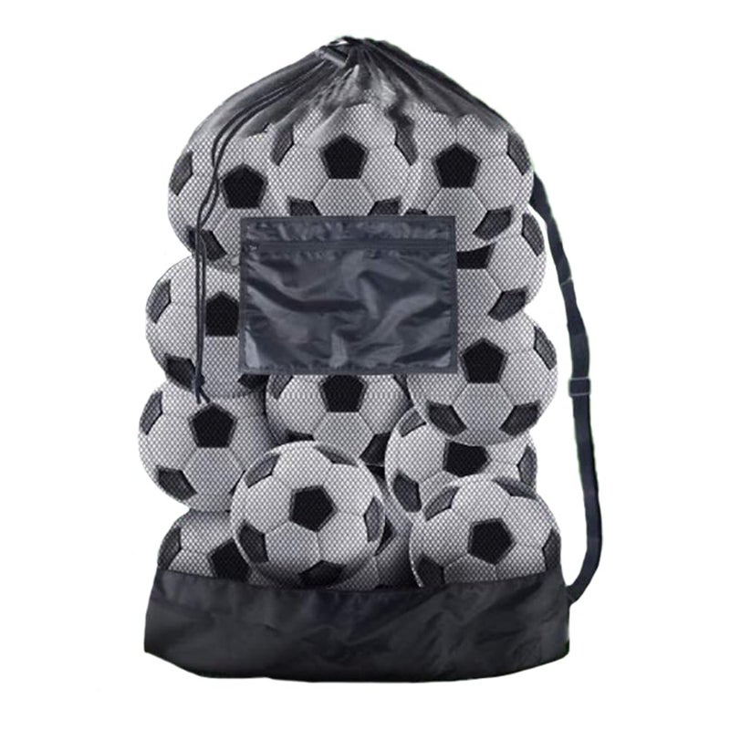 TRKETK Large Mesh Ball Bag with Adjustable Straps Diving Equipment Large Capacity 10-15 Balls Shoulder Bag Storage Bag for Football, Volleyball, Rugby (75 x 100 cm) - Image 1