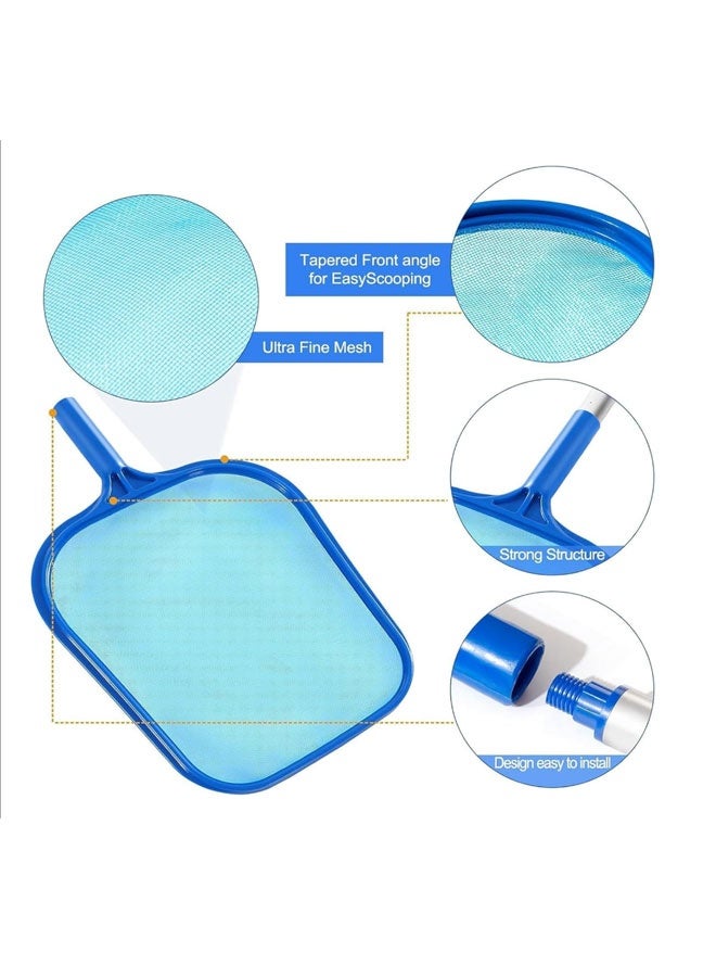 شبكة تنظيف حوض السباحة، شبكة تنظيف حوض سباحة مع عمود تلسكوبي من الألومنيوم قابل للتعديل بخمسة أقسام، شبكة تنظيف دقيقة فعالة، شبكة تنظيف أوراق الشجر لتنظيف البركة بسرعة، السباحة - Image 5