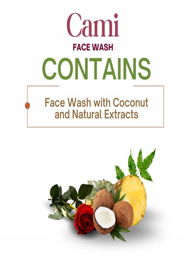 كا-مي غسول الوجه كامي بخلاصة جوز الهند والمستخلصات الطبيعية، تركيبة مرطبة ومفتحة للبشرة، لتجديد شبابها - Image 3