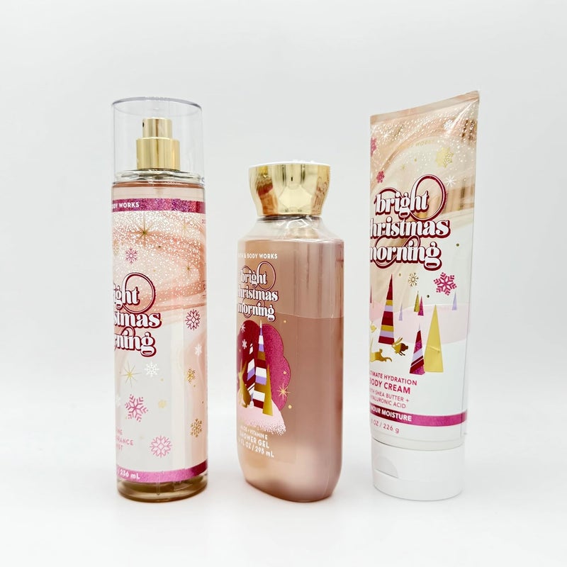 Bright Christmas Morning Bath and Body 3Piece Bundle Fine Fragrance Mist Shower Gel and Ultimate Hydration Body Cream - Image 3
