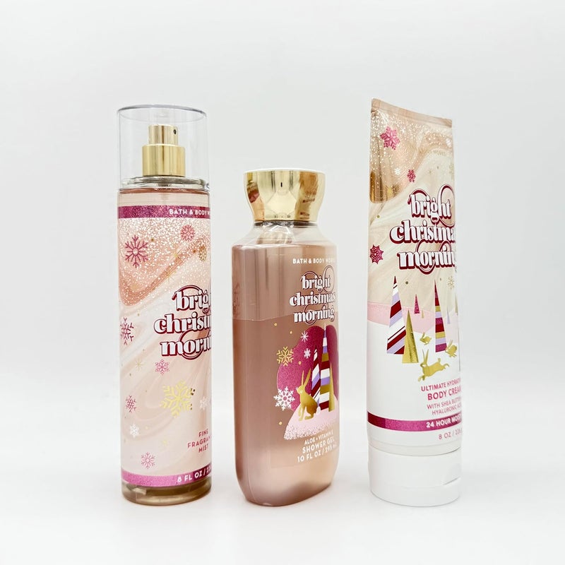 Bright Christmas Morning Bath and Body 3Piece Bundle Fine Fragrance Mist Shower Gel and Ultimate Hydration Body Cream - Image 4