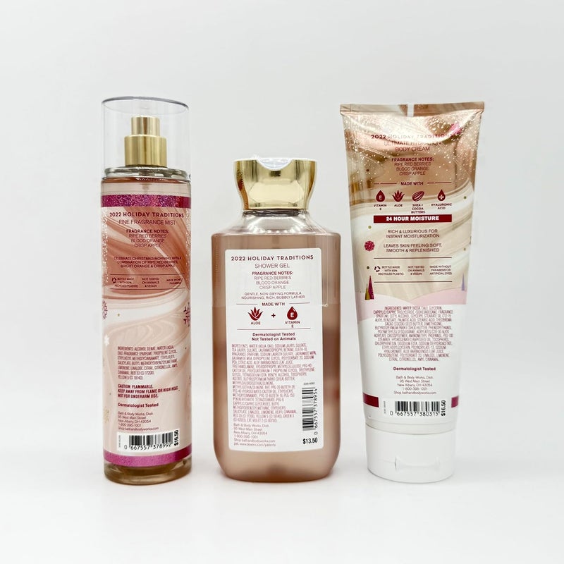 Bright Christmas Morning Bath and Body 3Piece Bundle Fine Fragrance Mist Shower Gel and Ultimate Hydration Body Cream - Image 2