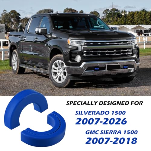TECHPICCO Tow Hook Covers Fit for Chevy Silverado 1500 2007-2026/GMC Sierra 1500 2007-2018, Customized Car Tow Hooks Compatible with Chevrolet Silverado 1500 Accessories 2007-2025 (Dark Blue) - Image 2
