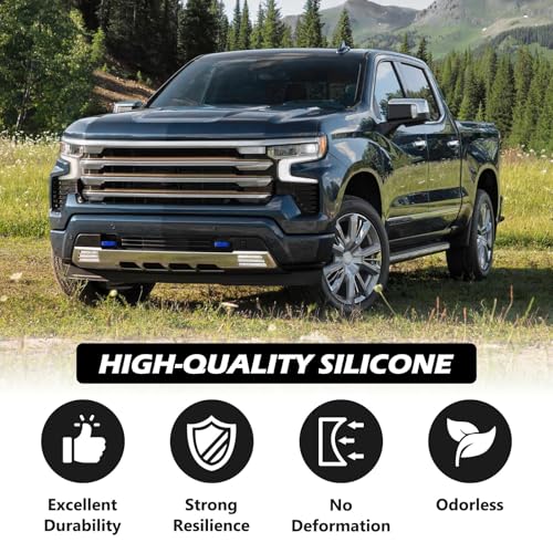 TECHPICCO Tow Hook Covers Fit for Chevy Silverado 1500 2007-2026/GMC Sierra 1500 2007-2018, Customized Car Tow Hooks Compatible with Chevrolet Silverado 1500 Accessories 2007-2025 (Dark Blue) - Image 4