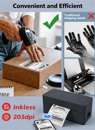 Shipping Label Printer, 4x6 Bluetooth Thermal Label Printer for Shipping Packages Small Business Mailing, Support iOS, Android, Mac, Windows,  Compatible with iPad & Phone & PC With bracket (Navy Blue) - view 5