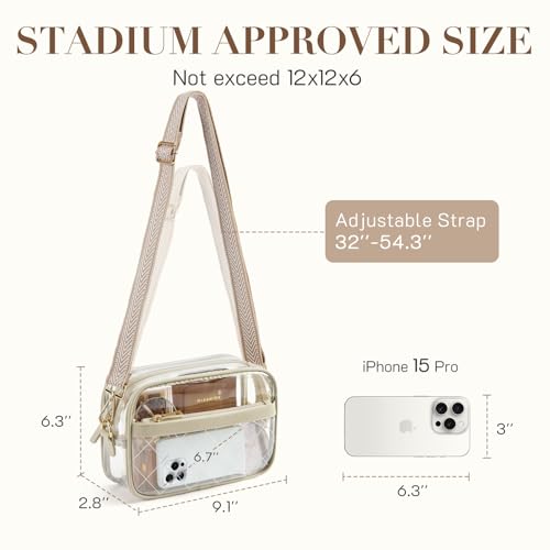 Missnine Clear Bag for Stadium Events Quilted Clear Purse for Women Stadium Approved PVC Crossbody Concert Bag - Image 2