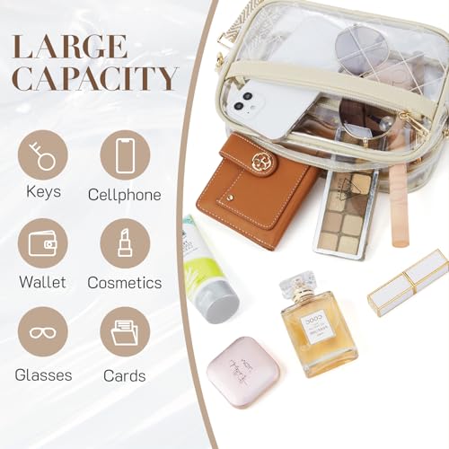 Missnine Clear Bag for Stadium Events Quilted Clear Purse for Women Stadium Approved PVC Crossbody Concert Bag - Image 3
