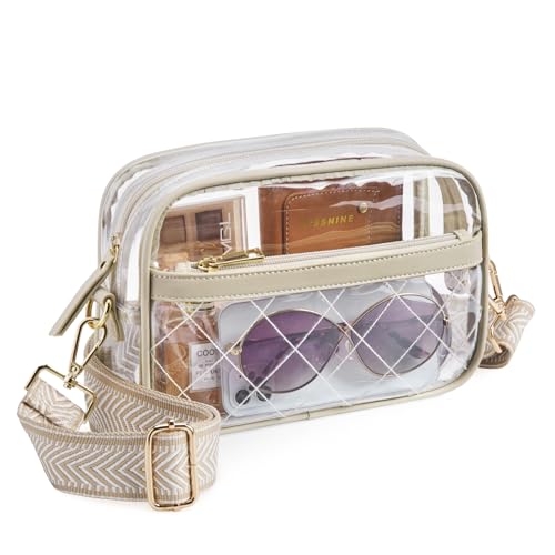 Missnine Clear Bag for Stadium Events Quilted Clear Purse for Women Stadium Approved PVC Crossbody Concert Bag - Image 1