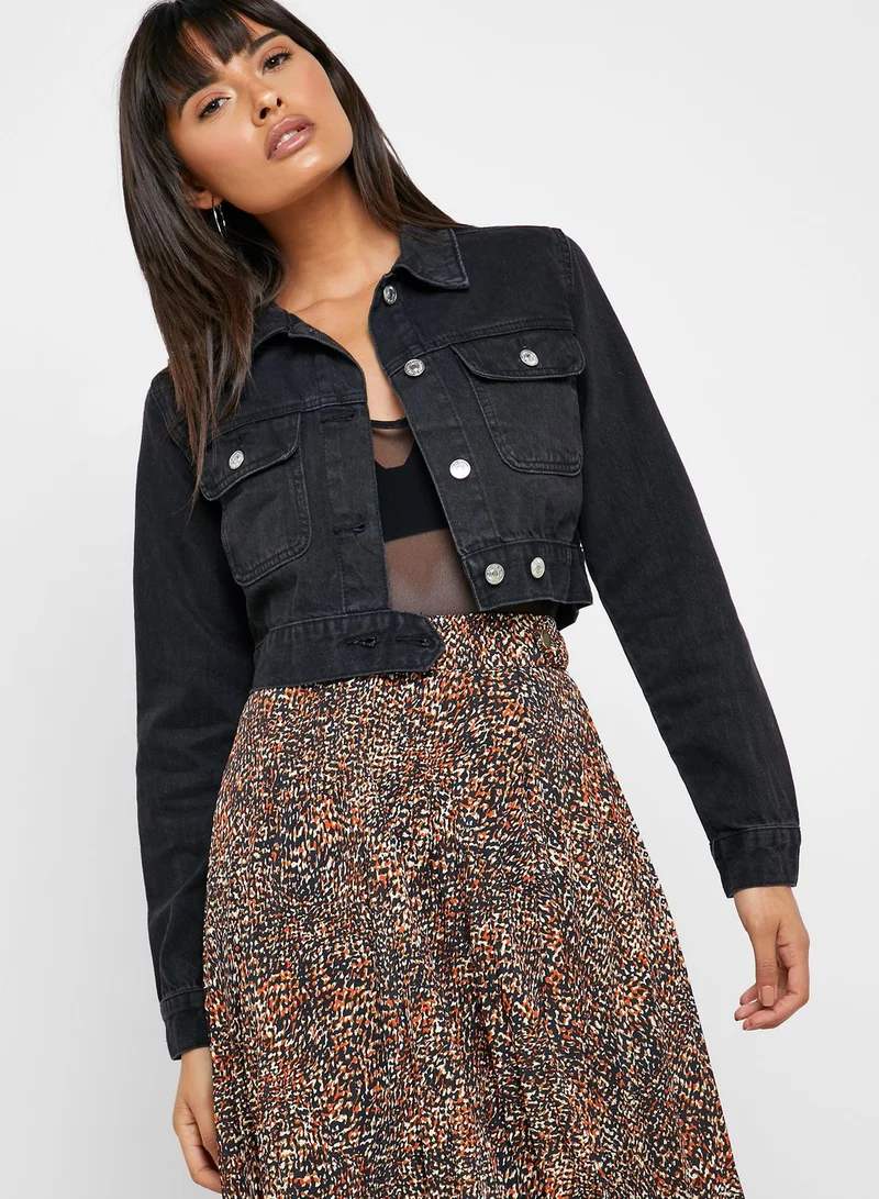 FOREVER 21 Cropped Denim Jacket