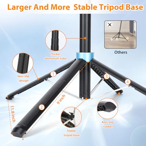 Eocean Gopro Tripod Selfie Stick Tripod with Remote, 4-Legs, 360° Ballhead, Aluminum 71" Extendable Cell Phone Tripod Stand Compatible with iPhone/Android - Image 2