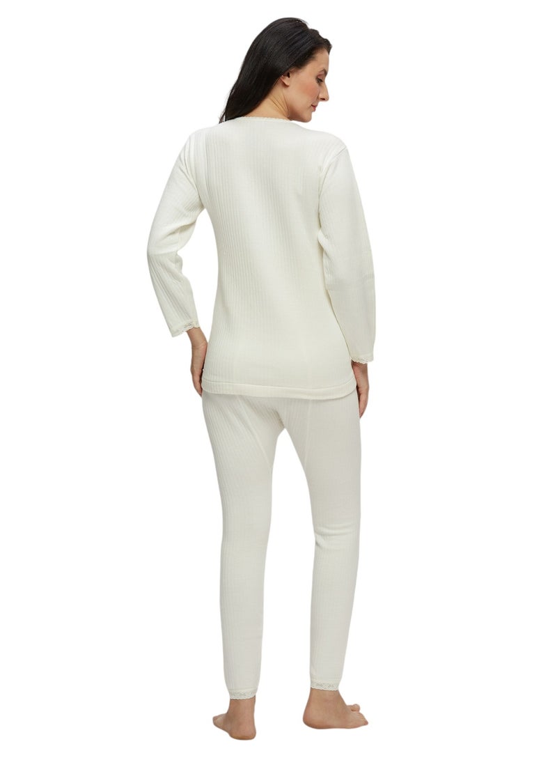 BYC WOMEN'S INNER FULL BODY THERMAL SET - IVORY - Image 4