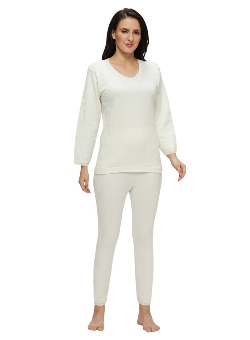 BYC WOMEN'S INNER FULL BODY THERMAL SET - IVORY - Image 1