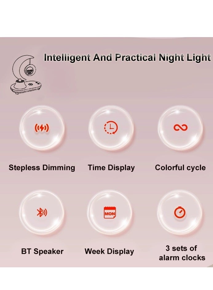 Raxoom Basic Model Bluetooth Moon Audio Atmosphere Light Infinitely Dimmable With Clock Display - Image 5