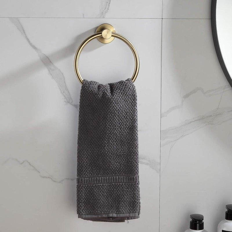 BGL Towel Ring Brushed Gold Stainless Steel 304 Towel Ring Wall Mount Bathroom Towel Holder Round Towel Hanger - Image 5