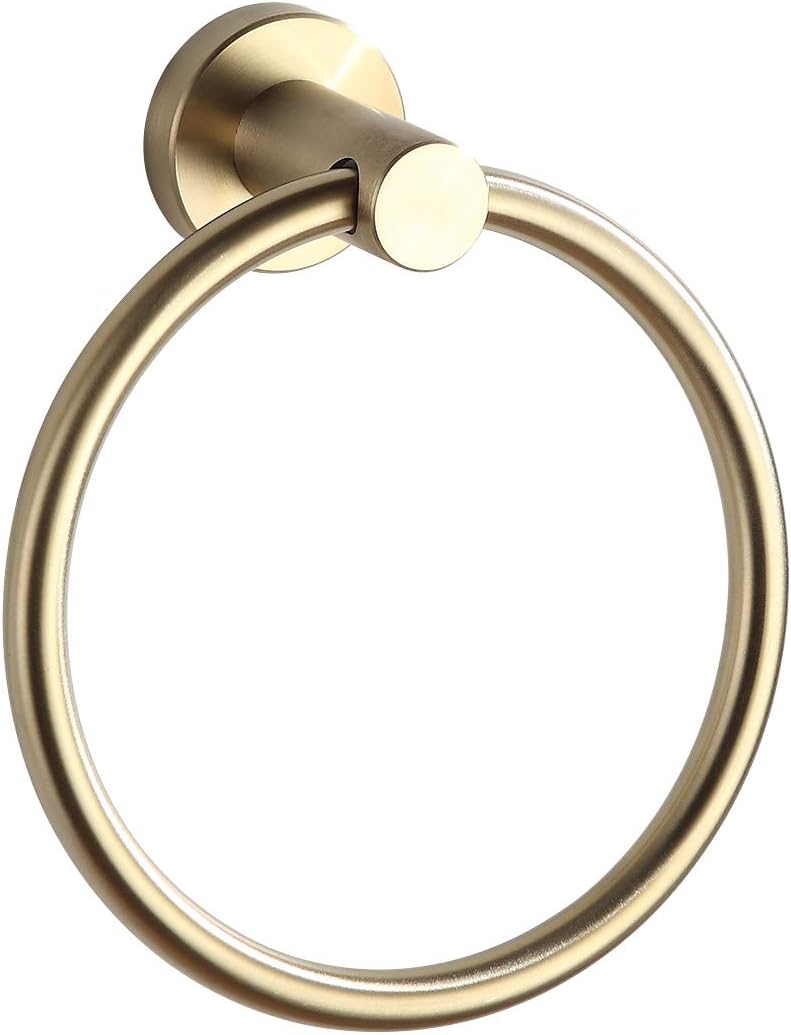 BGL Towel Ring Brushed Gold Stainless Steel 304 Towel Ring Wall Mount Bathroom Towel Holder Round Towel Hanger - Image 1