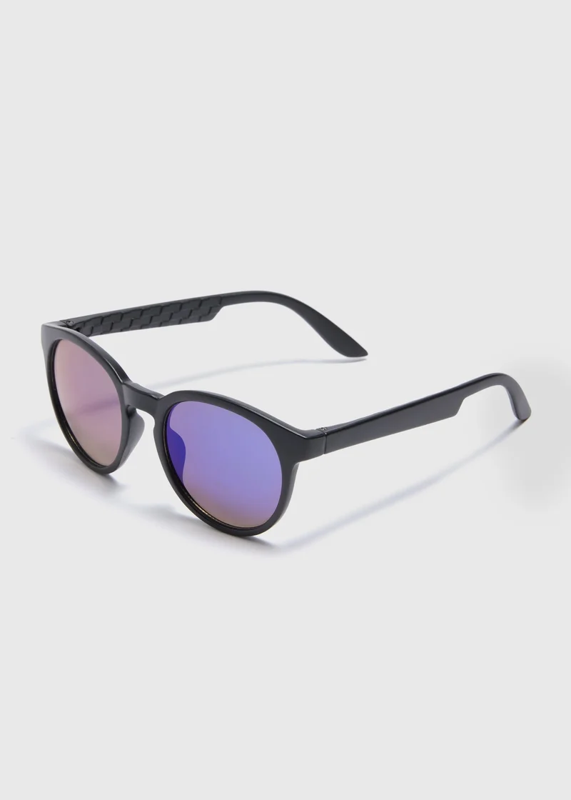Matalan Boys Black Round Lense Sunglasses