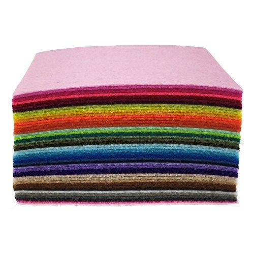 flic-flac 44PCS 4 x 4 inches (10 x10cm) Assorted Color Felt Fabric Sheets Patchwork Sewing DIY Craft 1mm Thick - Image 4