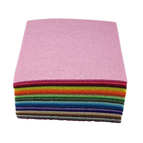 flic-flac 44PCS 4 x 4 inches (10 x10cm) Assorted Color Felt Fabric Sheets Patchwork Sewing DIY Craft 1mm Thick - Image 3
