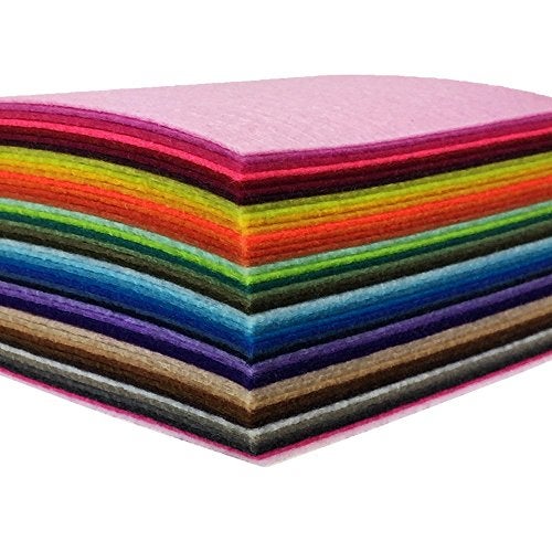 flic-flac 44PCS 4 x 4 inches (10 x10cm) Assorted Color Felt Fabric Sheets Patchwork Sewing DIY Craft 1mm Thick - Image 1