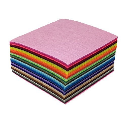 flic-flac 44PCS 4 x 4 inches (10 x10cm) Assorted Color Felt Fabric Sheets Patchwork Sewing DIY Craft 1mm Thick - Image 2