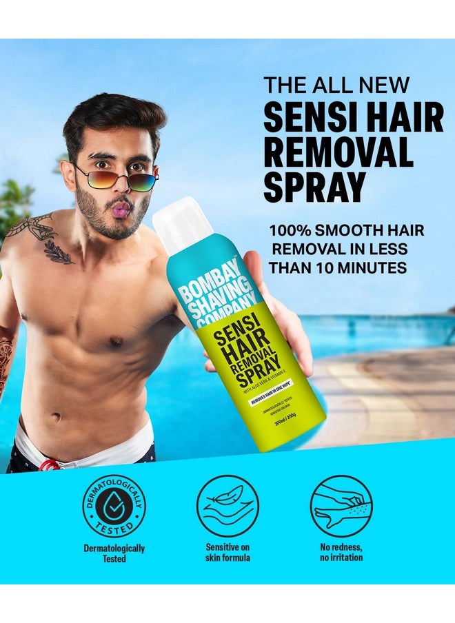 BOMBAY SHAVING COMPANY Bombay Shaving Company Sensi Hair Removal Spray - 200g | Pack of 2 | Painless & Irritation Free Spray (200 ml) | For Chest, Arms, Underarms & Legs | Pleasant Smell | Prime Exclusive |Hair Removal Cream Spray  - Image 2