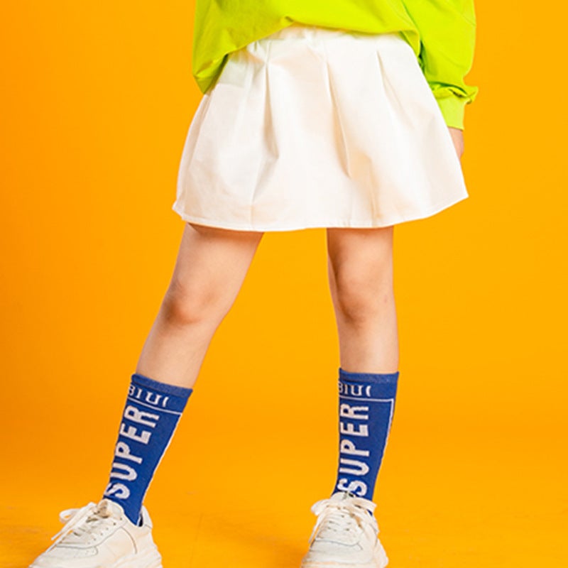 Hip-hop Childrens Trendy Clothes Boys Drum Set Costume Girls Jazz Dance Practice Suit Hip-hop Loose Sweater Autumn White Skirt