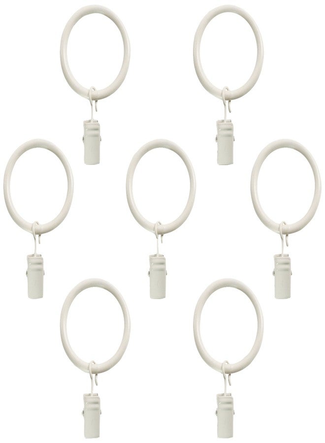 Montevilla 7-Pack Window Treatment Clip Rings for 5/8-Inch Drapery Rods, Distressed White
