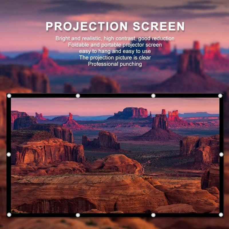 klarako 150 inch Projector Screen Wall Mounted 16:9 HD Foldable Anti Crease Portable Projection Movies Screen fit for Home Theater Outdoor Indoor Home Office - Image 2