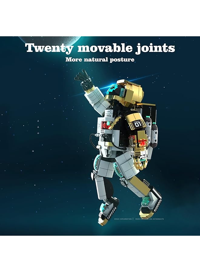 كاست ويف ألعاب بناء مستكشف الفضاء - نموذج رائد فضاء المريخ القابل للتبديل، لعبة بناء متوافقة مع الفضاء للأطفال من سن 8 سنوات فما فوق، هدية للأولاد، مثالية للعرض واللعب (1112 قطعة) - Image 4