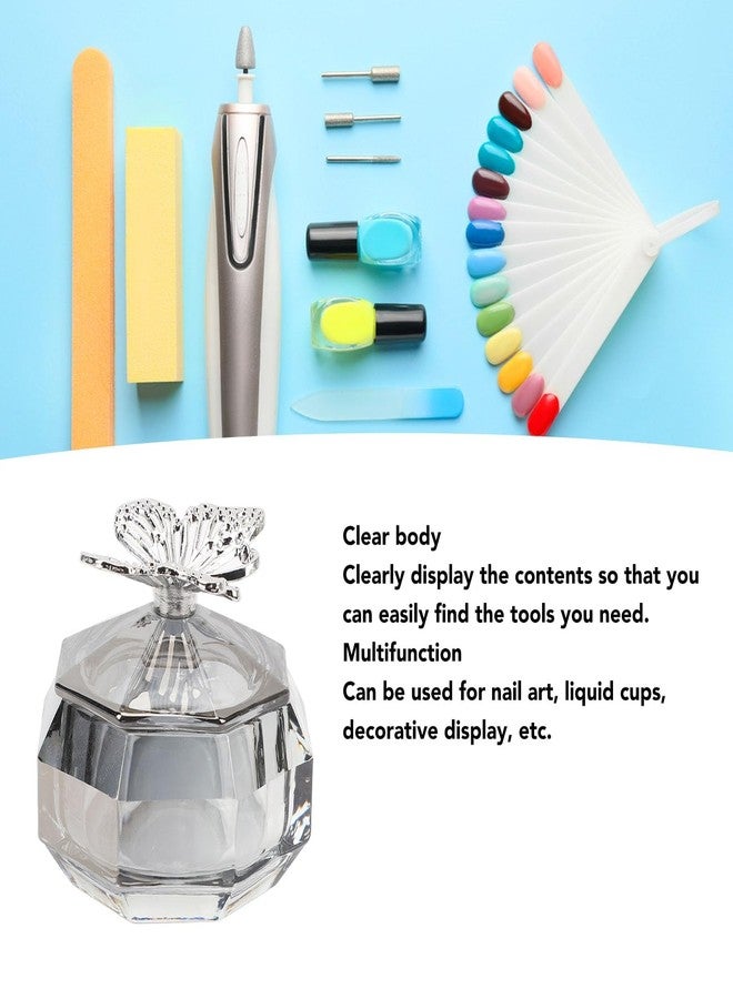 Cryfokt 1 PCS Dappen Dish for Acrylic Nails, Large Capacity Glass Monomer Dish Multifunctional Nails Tips Art Dappen Dish with Alloy Lid, Transparent Glass Crystal Cup for Jewelry Display - Image 2