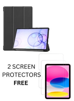 Protective Flip Cover For Apple iPad 10 (2022) - Black With 2 FREE Screen Protectors