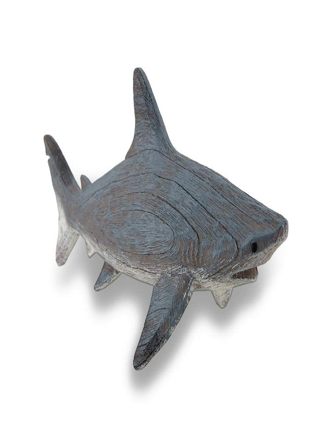 Things2Die4 Hand-Painted Weathered Grey Finish Wood-Like Shark Resin Tabletop Statue - Lifelike Nautical Decor for Homes, Offices, or Kids' Rooms - 14 Inches Long - Image 1
