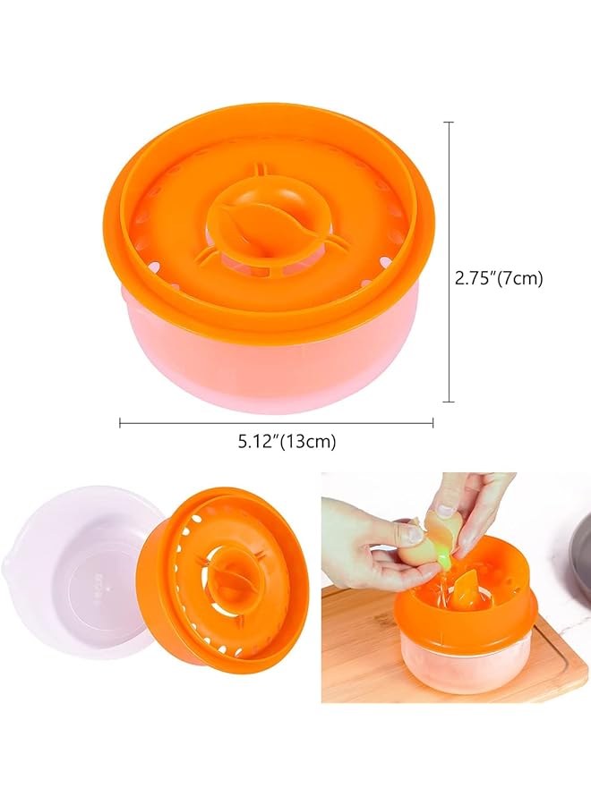 KASTWAVE Egg White Separator Eggs Yolk Separators Multi Eggs White Yolk Filter 5 6 Eggs Divider,Saves Time Chicken Baking Tools,Orange - Image 5
