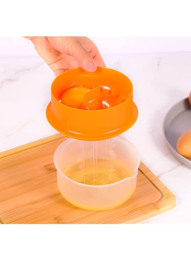 KASTWAVE Egg White Separator Eggs Yolk Separators Multi Eggs White Yolk Filter 5 6 Eggs Divider,Saves Time Chicken Baking Tools,Orange - Image 3