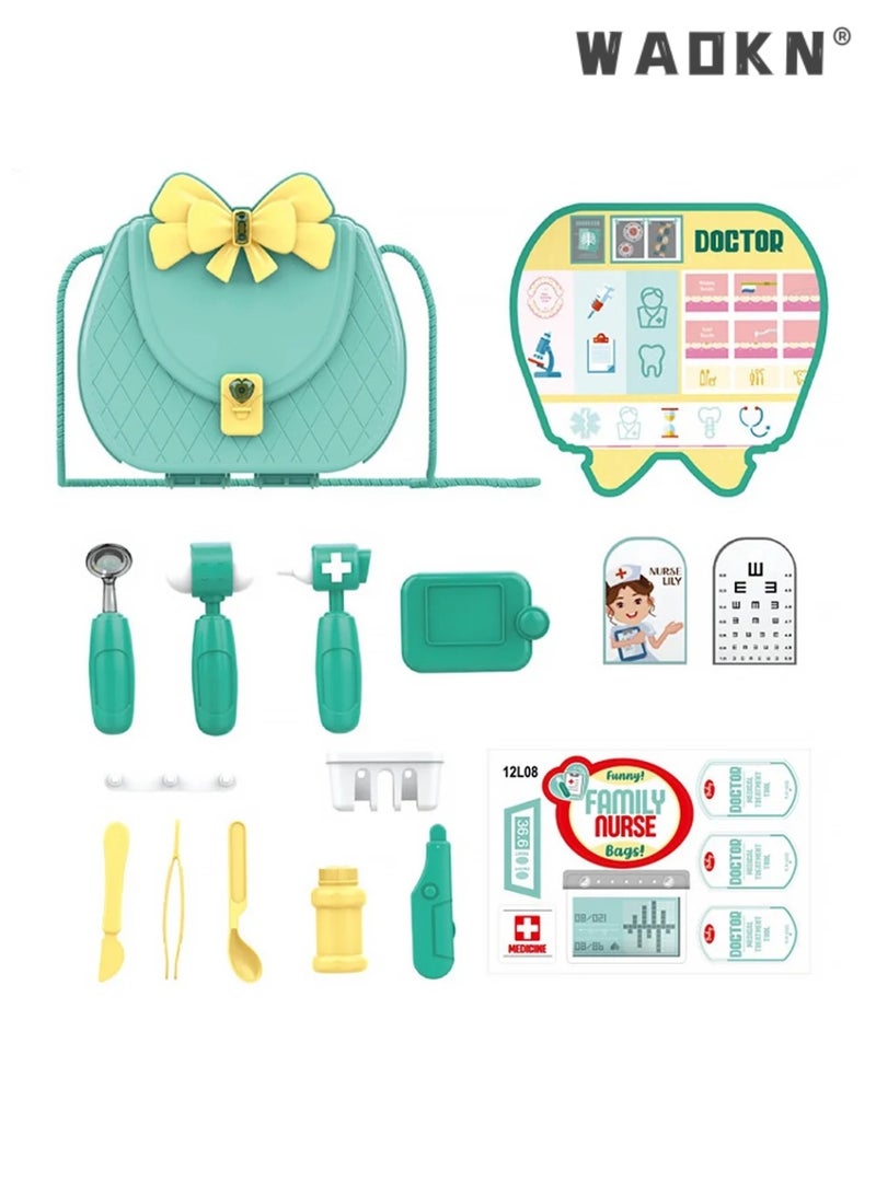 WAOKN Doctor Kit for Kids,Pretend Play Educational Doctor Toys,Kids Dental Scene Toys Preschool Pretend Play Toy set Teaching Brushing Game for Toddlers Costume Educational Role Play Purple Doctor Toy Set  - Image 4