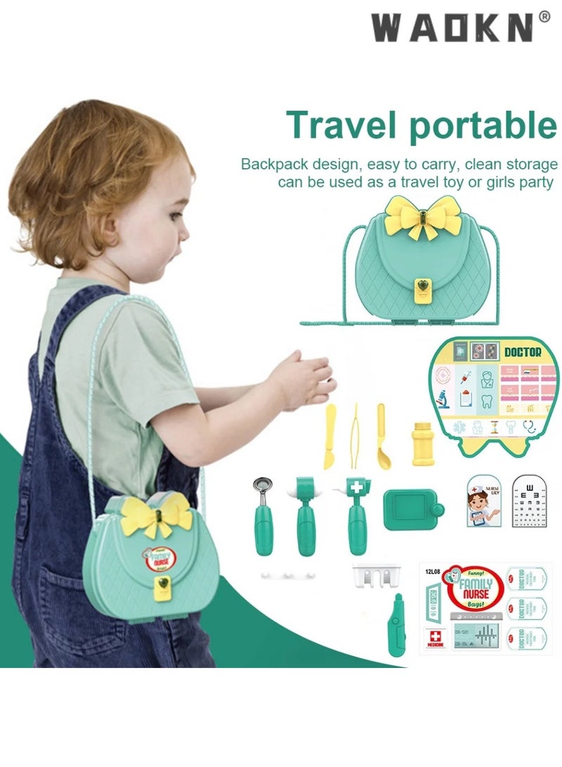 WAOKN Doctor Kit for Kids,Pretend Play Educational Doctor Toys,Kids Dental Scene Toys Preschool Pretend Play Toy set Teaching Brushing Game for Toddlers Costume Educational Role Play Purple Doctor Toy Set  - Image 3