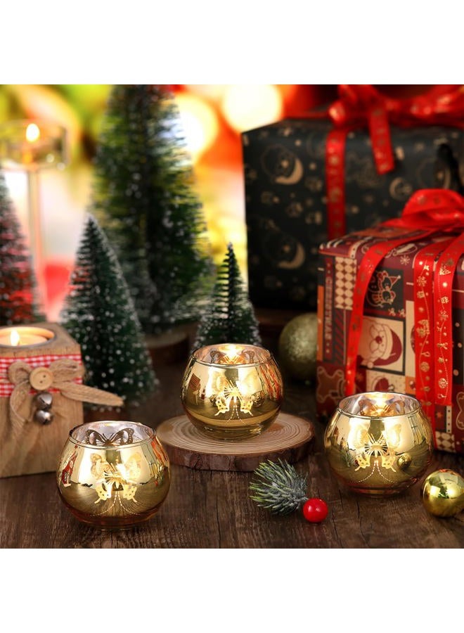 Lanttu Gold Votive Candle Holders Set, 12 PCS Tea Lights Candle Holder Decorative Bulk with Butterfly Pattern, Candle Holders for Wedding Table, Birthday, Home Decor - Image 3