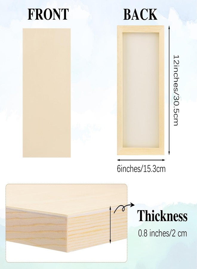 Aodaer 8 Pack Wood Panels 6 x 12 Inch Wooden Panels Canvas Unfinished Craft Wood Boards Panels for Art Crafts Acrylic and Oil Painting Pouring DIY Projects - Image 2
