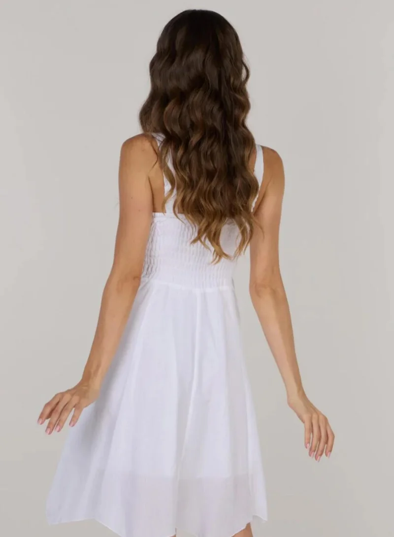 Just Nature white Eva fit & flare short dress for Women | Best Price UAE