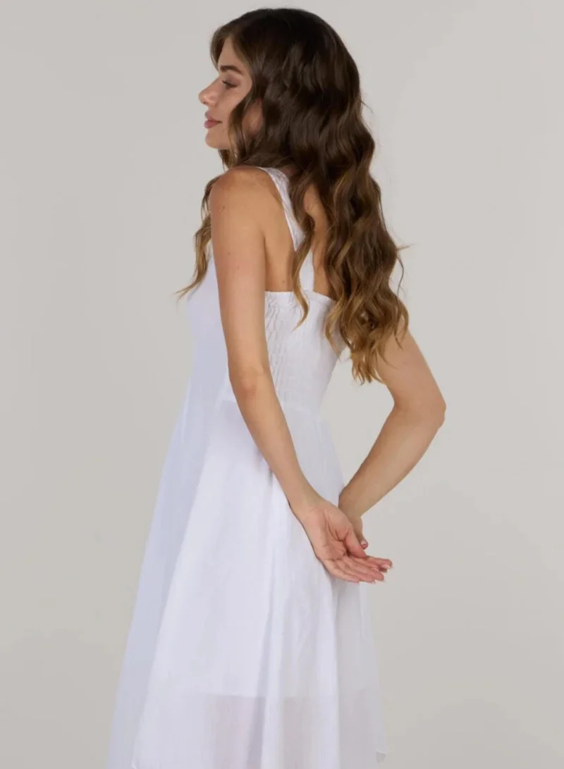 Just Nature white Eva fit & flare short dress for Women | Best Price UAE