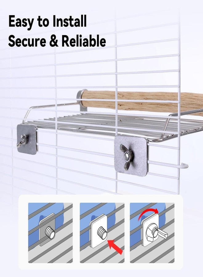 YOOSO WING Stainless Steel Bird Perches for Cage, Open-Grid Easy Clean Parrot Perch Stand, Resting and Dining Stand for Small & Medium Birds (Solid Wood Station Stick Stainless Steel Platform, Large Size) - Image 4