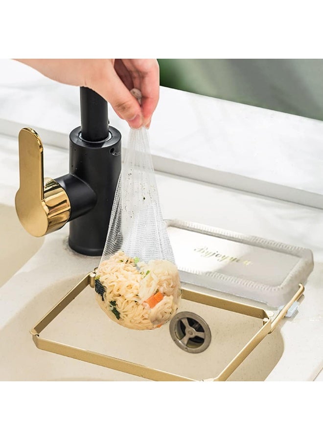 Foldable kitchen sink filter basket | 50 disposable mesh bags | Food waste disposal gadget - Image 4