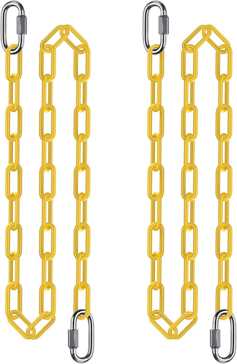 BeneLabel Set of 2 Swing Chains, 200 cm Hanging Chair Chain, Heavy Duty Steel Adjustable Hammock Suspension Chain with Carabiner, Colourful Punch Bag Extension Attachment, 5 mm Diameter, Up to 454 kg - Image 1