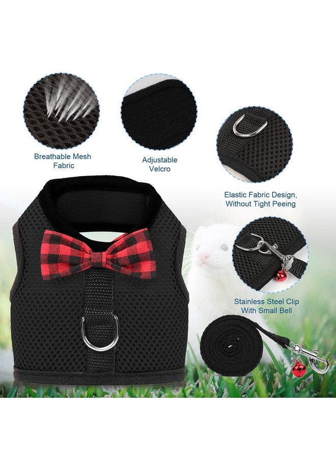 Rypet Animal Harness and Leash - Soft Mesh Pet Harness With Safe Bell, No Pull Comfort Padded Vest for Small Pet Black M - Image 3