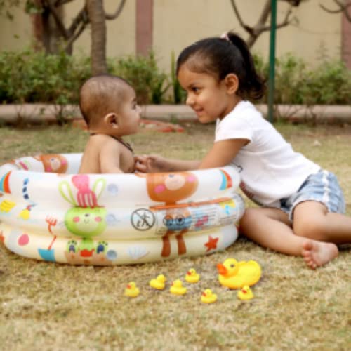 QueenZomy Cartoon Baby Bath tub for Baby Age 0 to 2 Years I Bath tub for Kids Home and Travel with Size 2 Feet - 24 inches I Pack of 1 I No Air Pump - Image 1