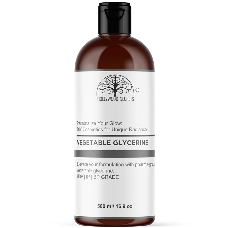 Hollywood Secrets Pure Organic Glycerin Vegetable Liquid 500 ml USP  IP Pharma Cosmetic GRADE Skin Face Softening Moisturizing - Image 1